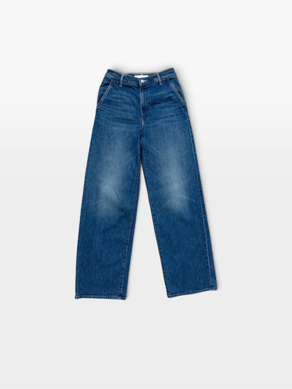 MOTHER Denim Straight-Leg Trouser Jeans in Deep Blue